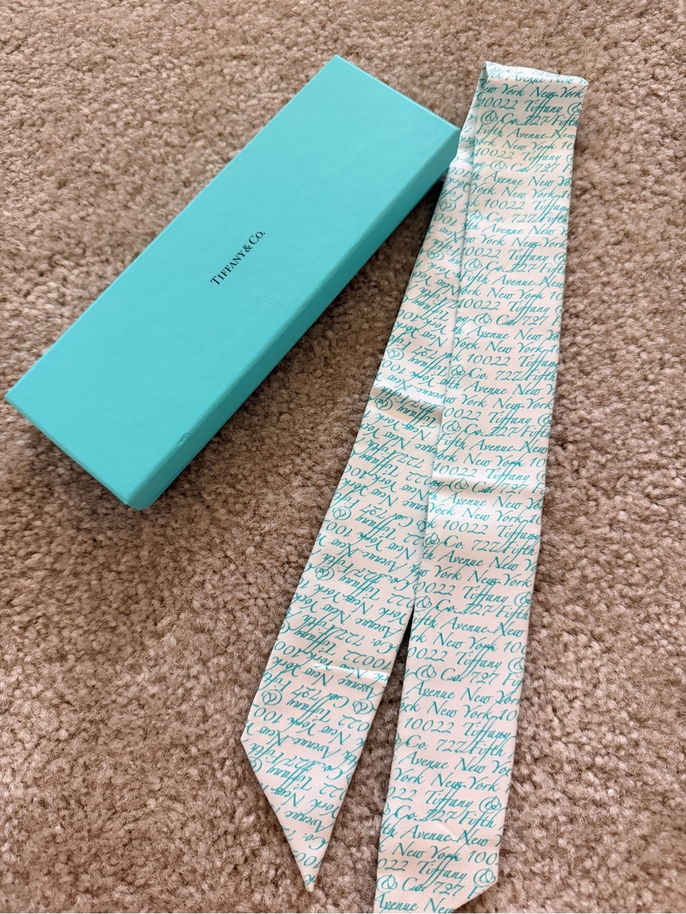 Tiffany & Co. Blue notes Silk Twilly Scarf -